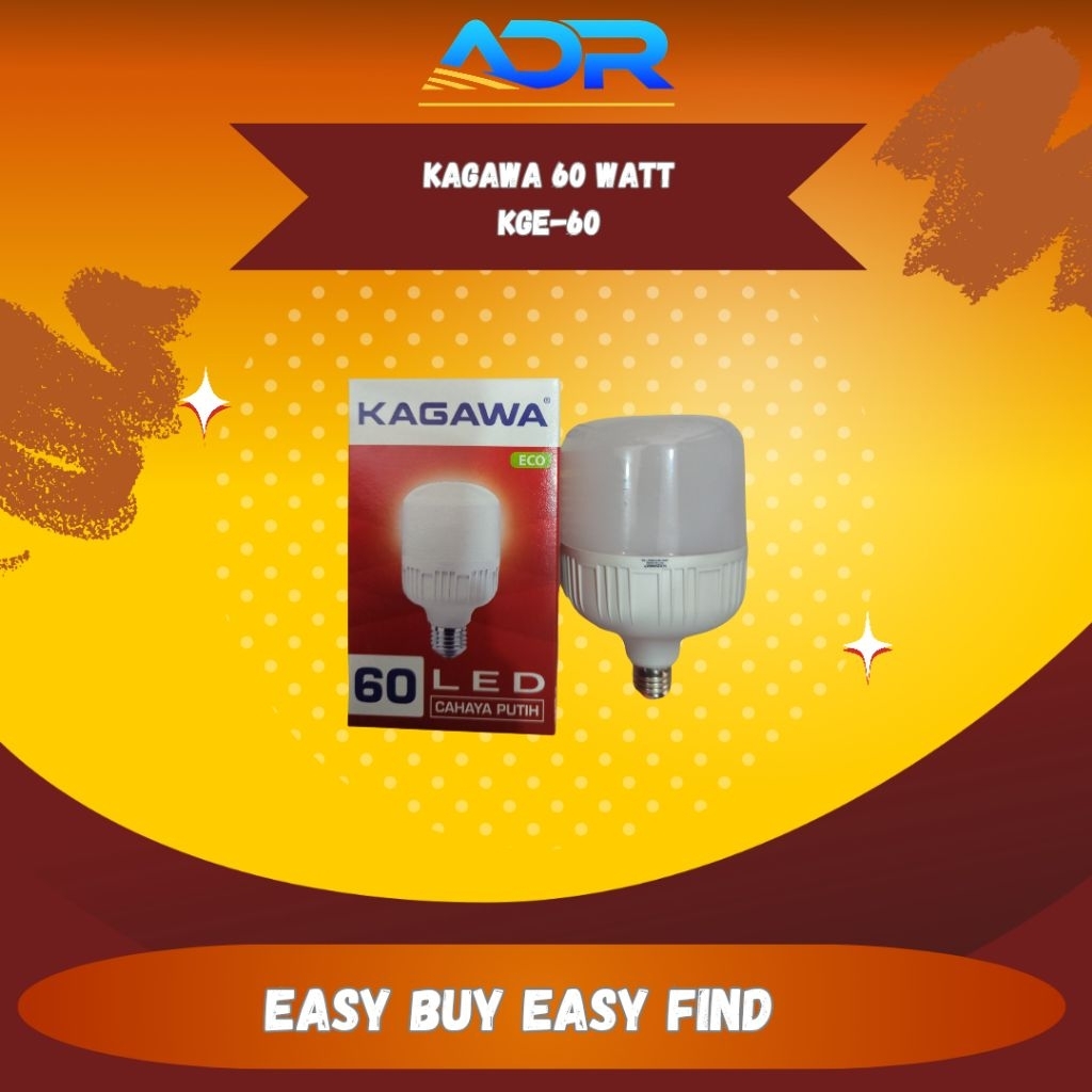 Kagawa Lampu 60Watt Cahaya Putih KGE-60 100-264V 50/60Hz