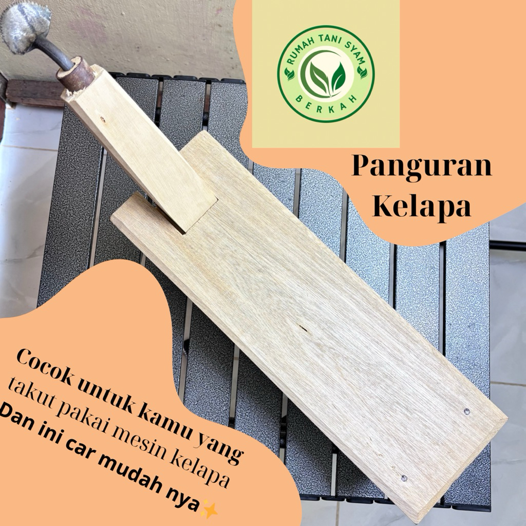 Parut kelapa manual kayu