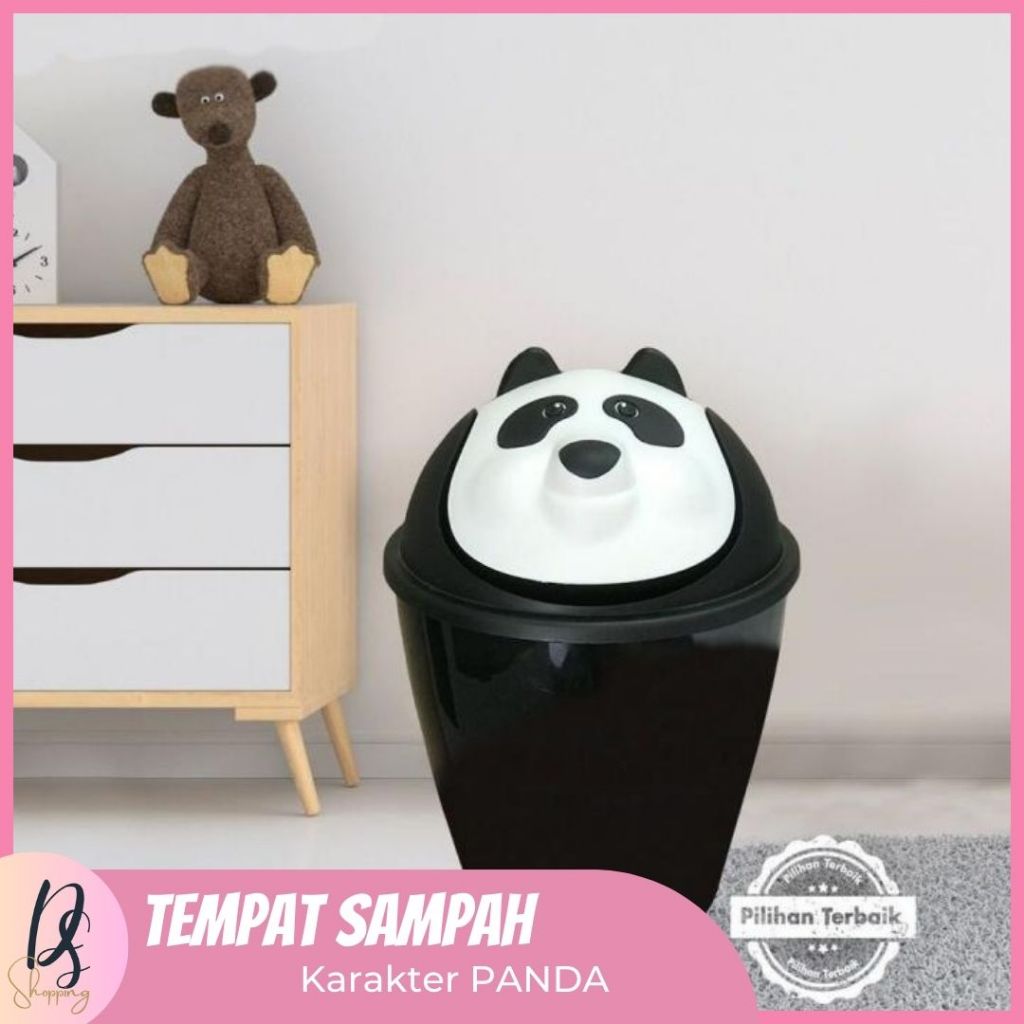 TEMPAT SAMPAH PANDA / Tempat Sampah Karakter Panda / Tempat Sampah 10L