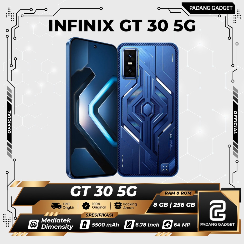 Infinix GT 30 5G 8/256 GB - HP Gaming RGB Back Light + Trigger - Amoled 144 Hz Garansi Resmi