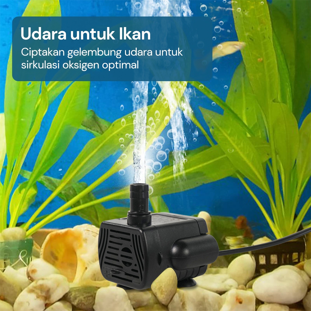 Pompa Air Mini Gelembung Udara Aquarium USB Brushless Submersible Aquarium 9V
