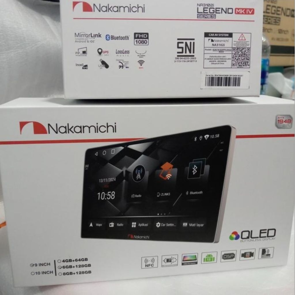 Head Unit Android 9" Nakamichi Legend 6/128GB NFC
