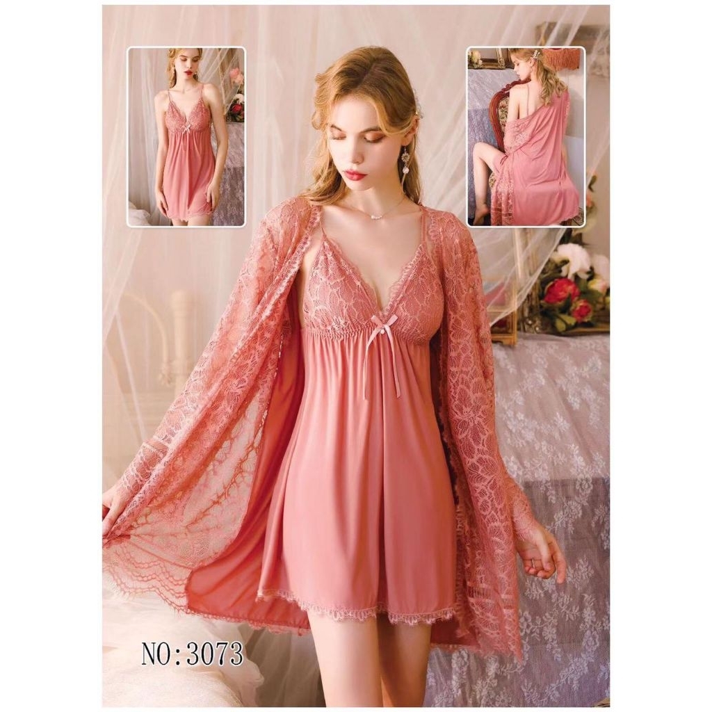 Kimono brukat + Lingerie + CD jistring/Nikahan/Kado/ Sangjit