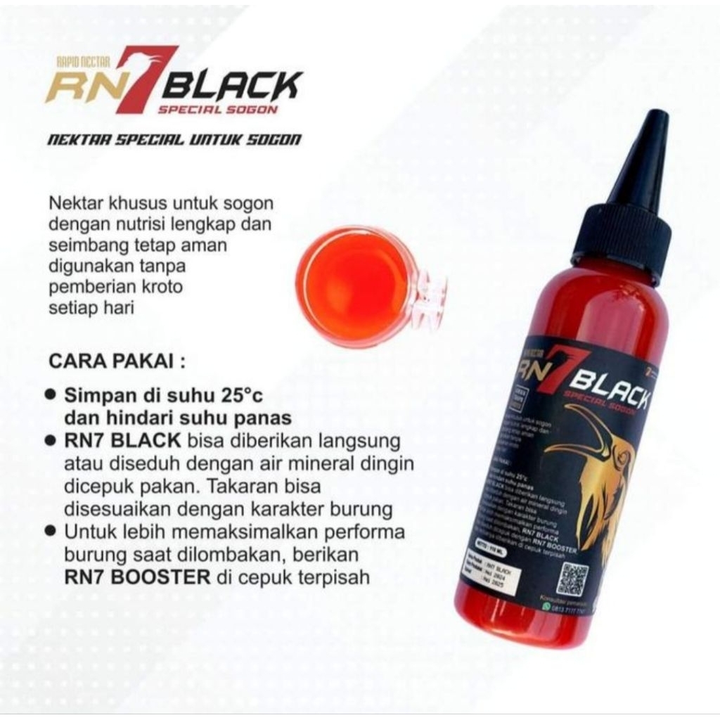 RN7 BLACK NEKTAR SPESIAL SOGON NEKTAR PAKAN TANPA KROTO HARIAN