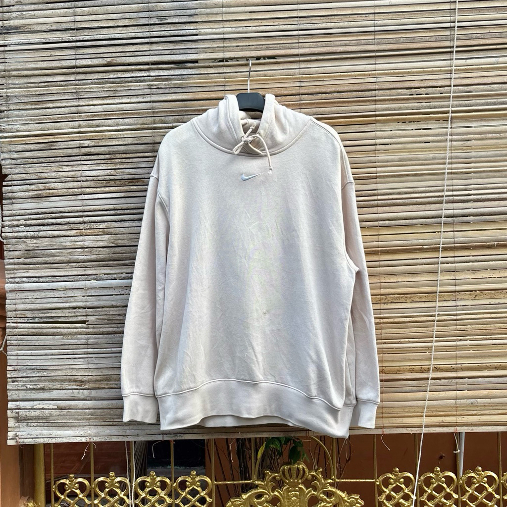 [Termurah] Nike Center Logo Broken White Hoodie