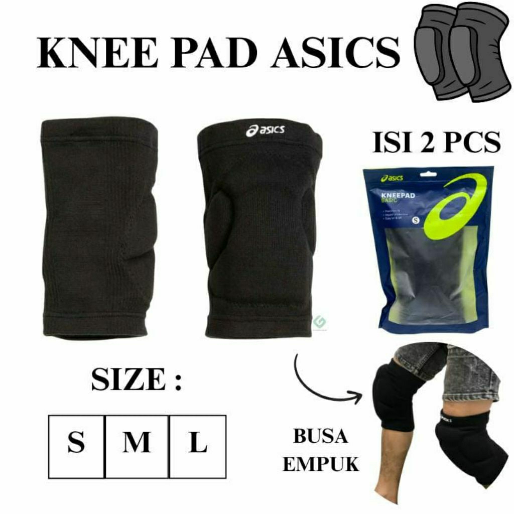 kneepad Asics dekker lutut kneeped pelindung lutut busa tebal asics