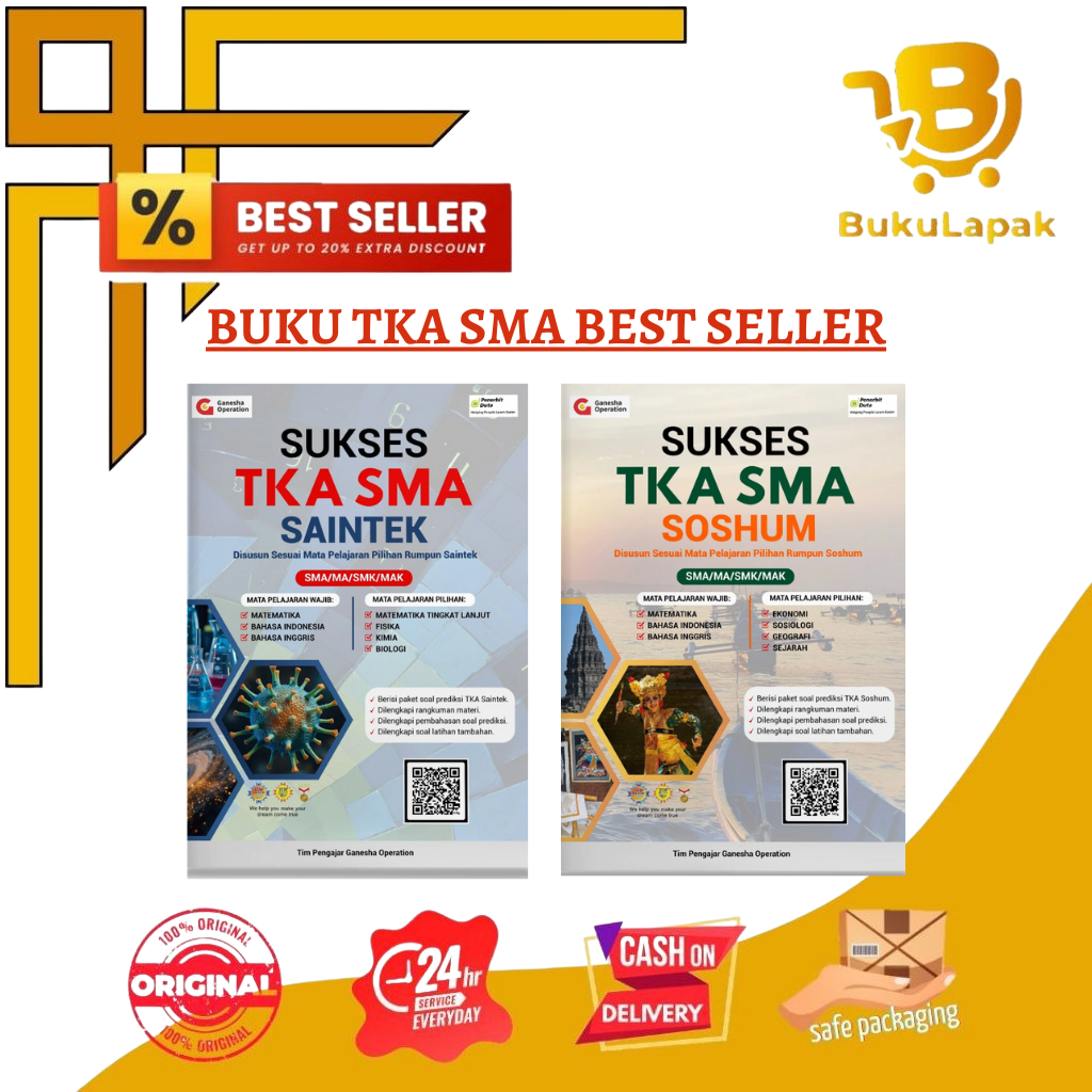BUKU TKA GANESHA OPERATION SD SMP SMA - SUKSES TKA SMA SAINTEK - SUKSES TKA SMA SOSHUM - BUKU TKA SM