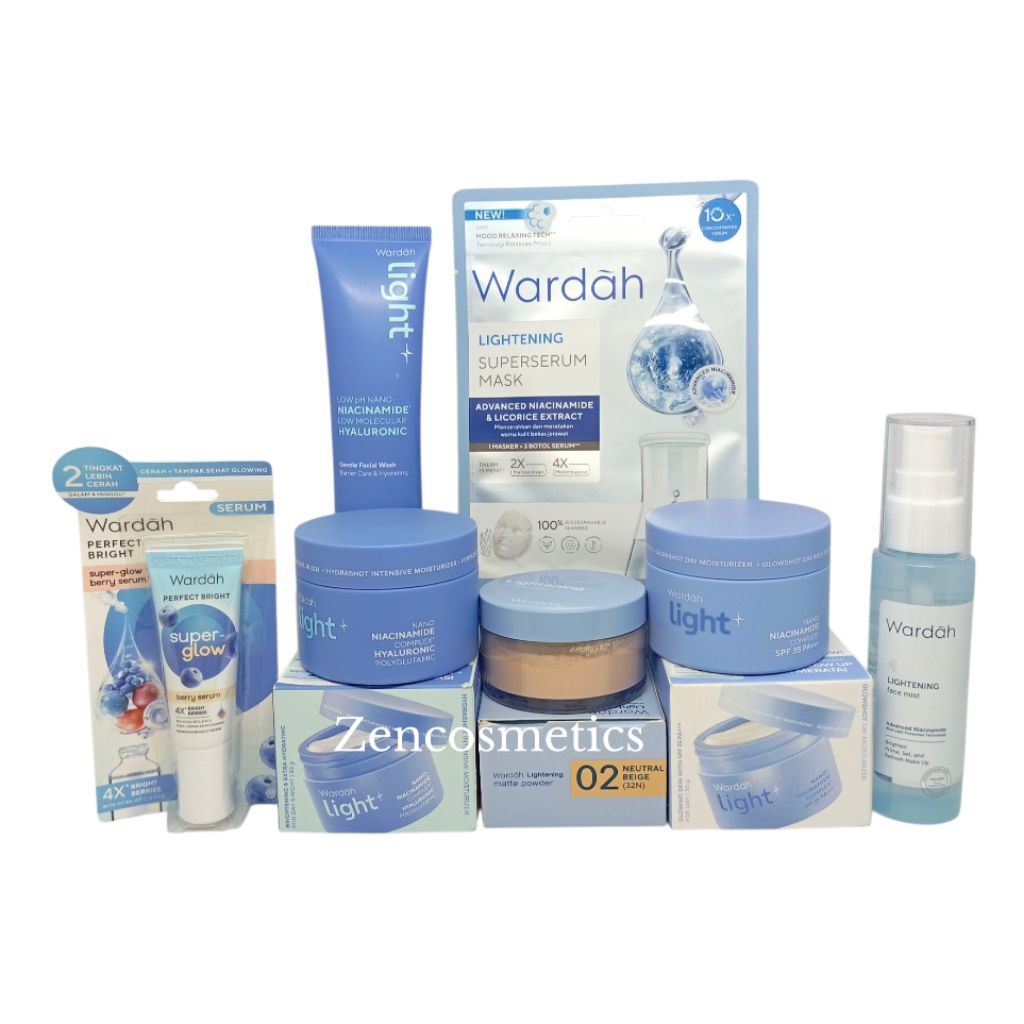 Paket Wardah Skincare Light+ Nano Niacinamide Series/ Wardah Skincare Pencerah Original