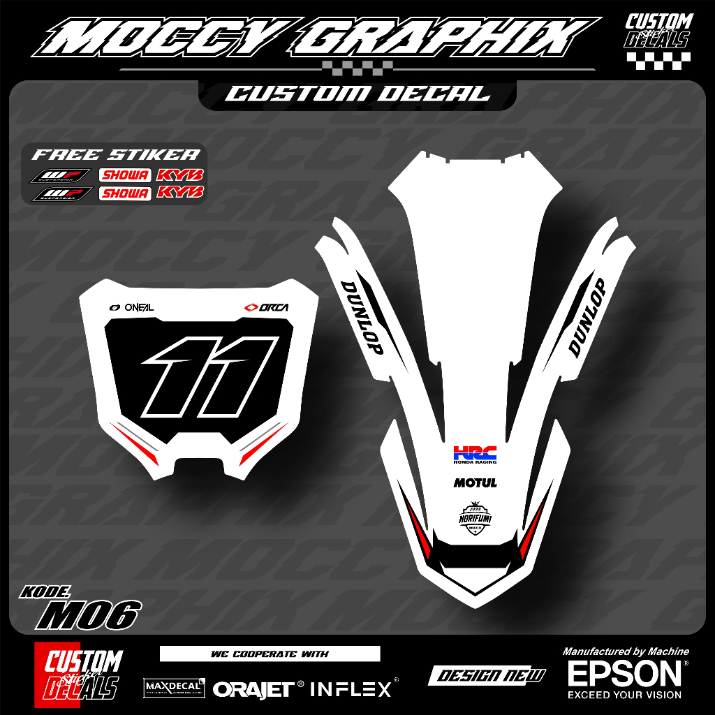 Decal Papan Dan Spakbor CRF 450  Tahan Lama || Decal CRF 450 Stiker Anti Gores Tahan Panas