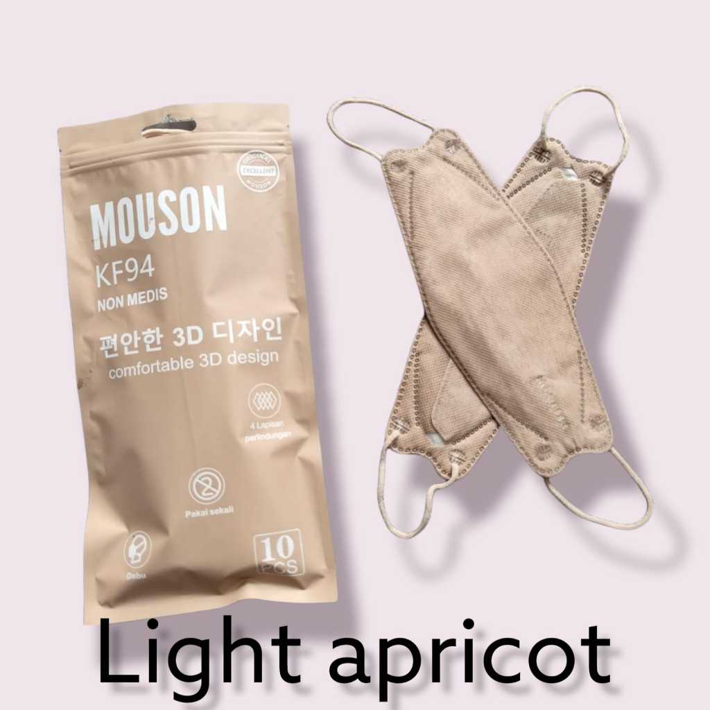 MOUSON Masker KF94 Earloop Dewasa - Isi 10pcs CREAM