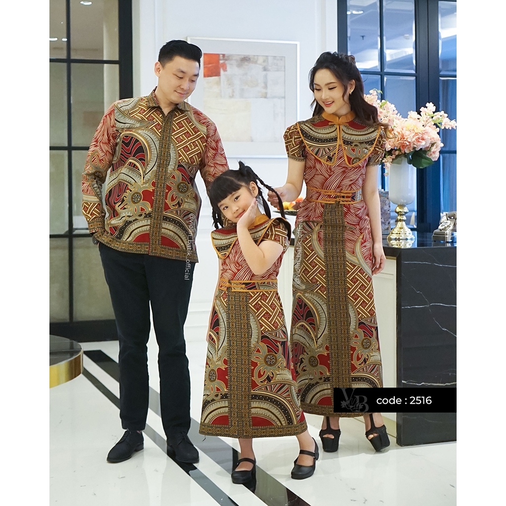 Violin Batik Dress Dobby Cheongsam Tanduk 2516