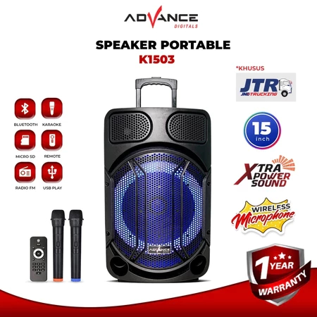 {KHUSUS GOJEK AREA SEMARANG} Advance K1503 Speaker Meeting Bluetooth Salon Aktif 15" Gratis 2 Mic Ka