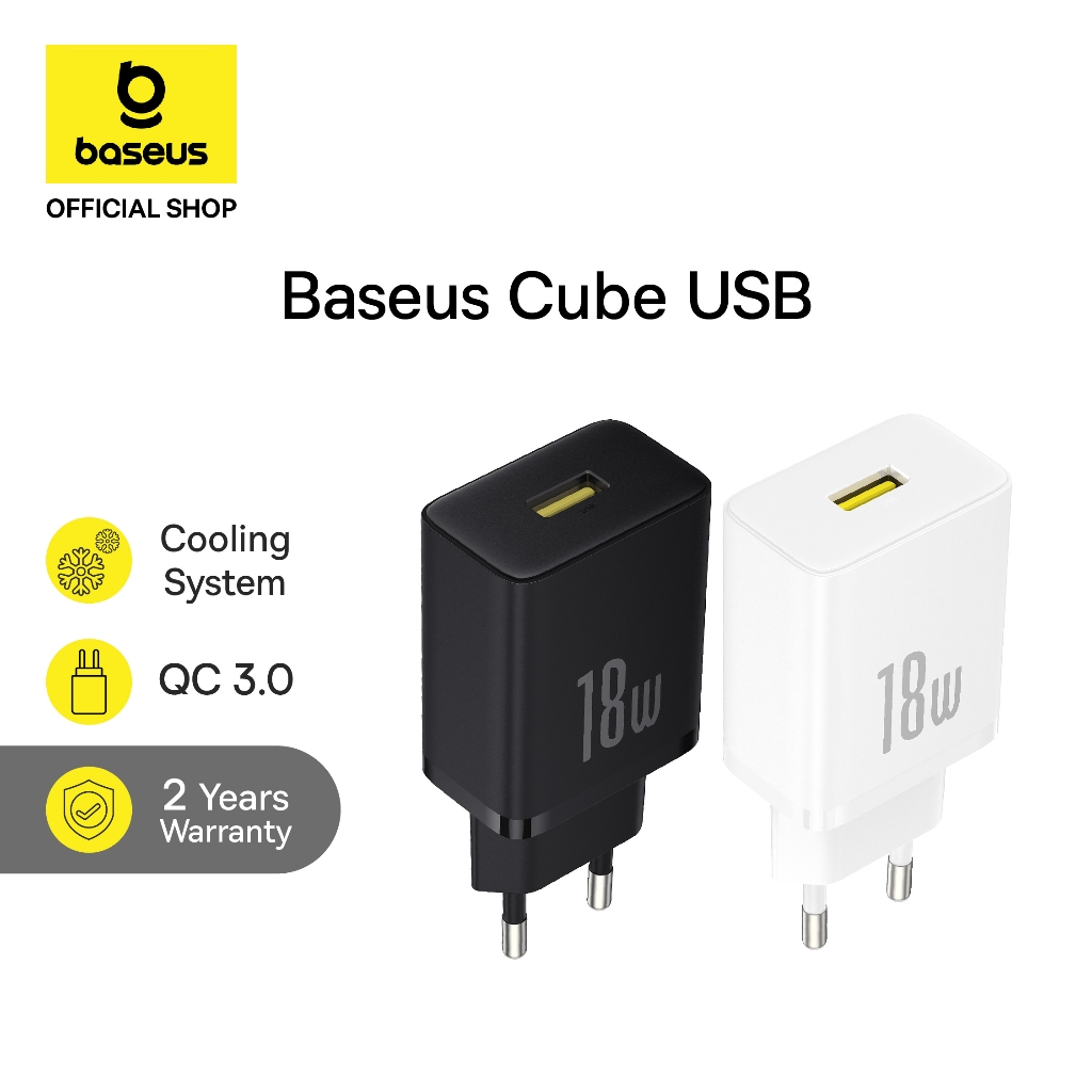 Baseus Charger Cube USB Fast Charging 18W Android Iphone EU QC 3.0 PPS AFC FCP Charging