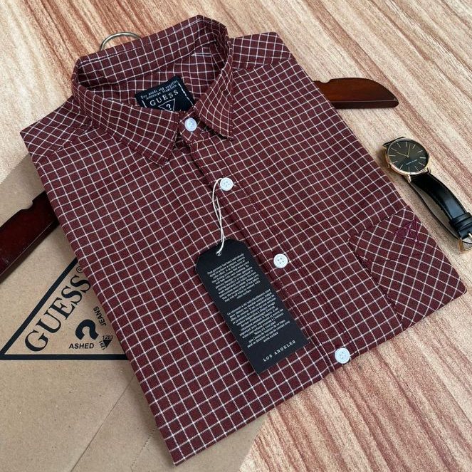 Kemeja Pria Guess Original Tangan Pendek Pria Terbaru a / Kemeja Slim Full Kancing Pria Best Quality