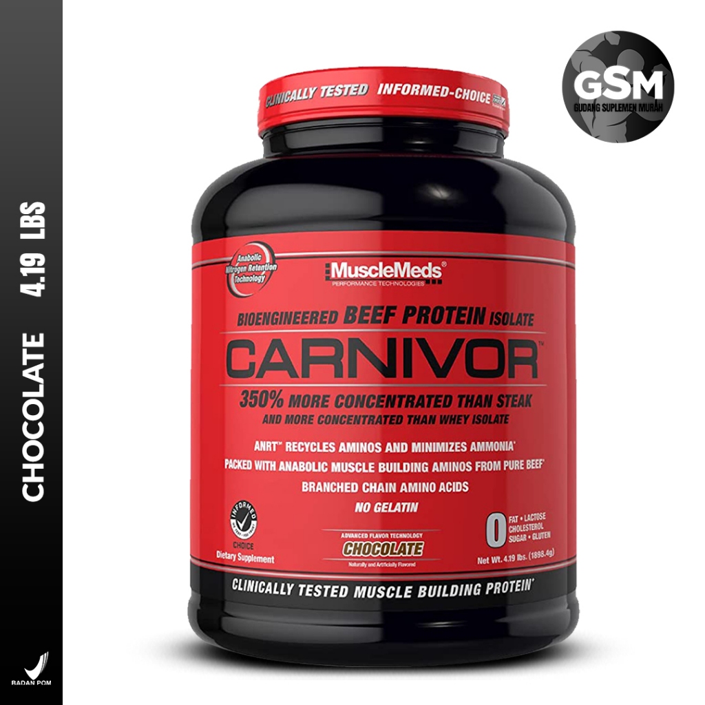 Musclemeds Carnivor Whey 4 Lbs Suplemen Protein Gym Otot