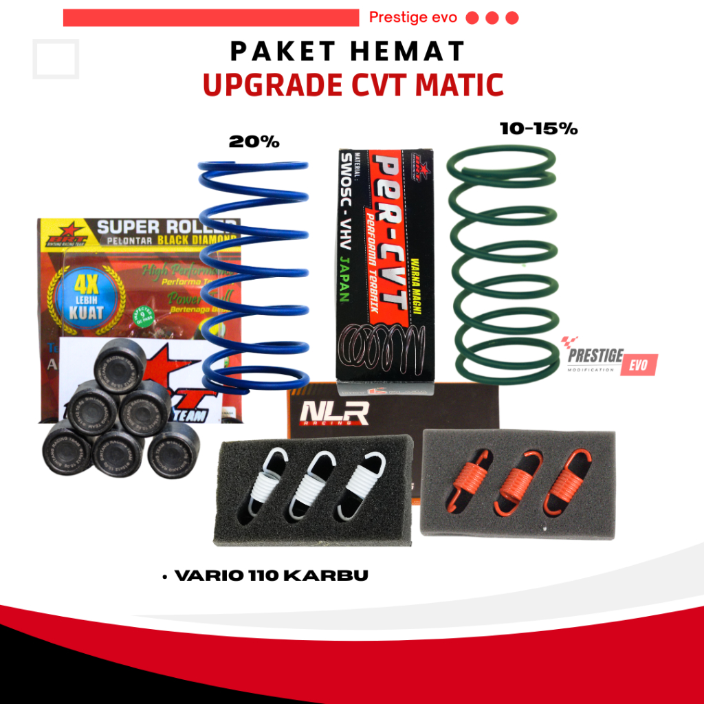 VARIO 110 KARBU KIRIAN UPGRADE CVT PER CVT ROLLER BRT PER KAMPAS GANDA NLR RACING