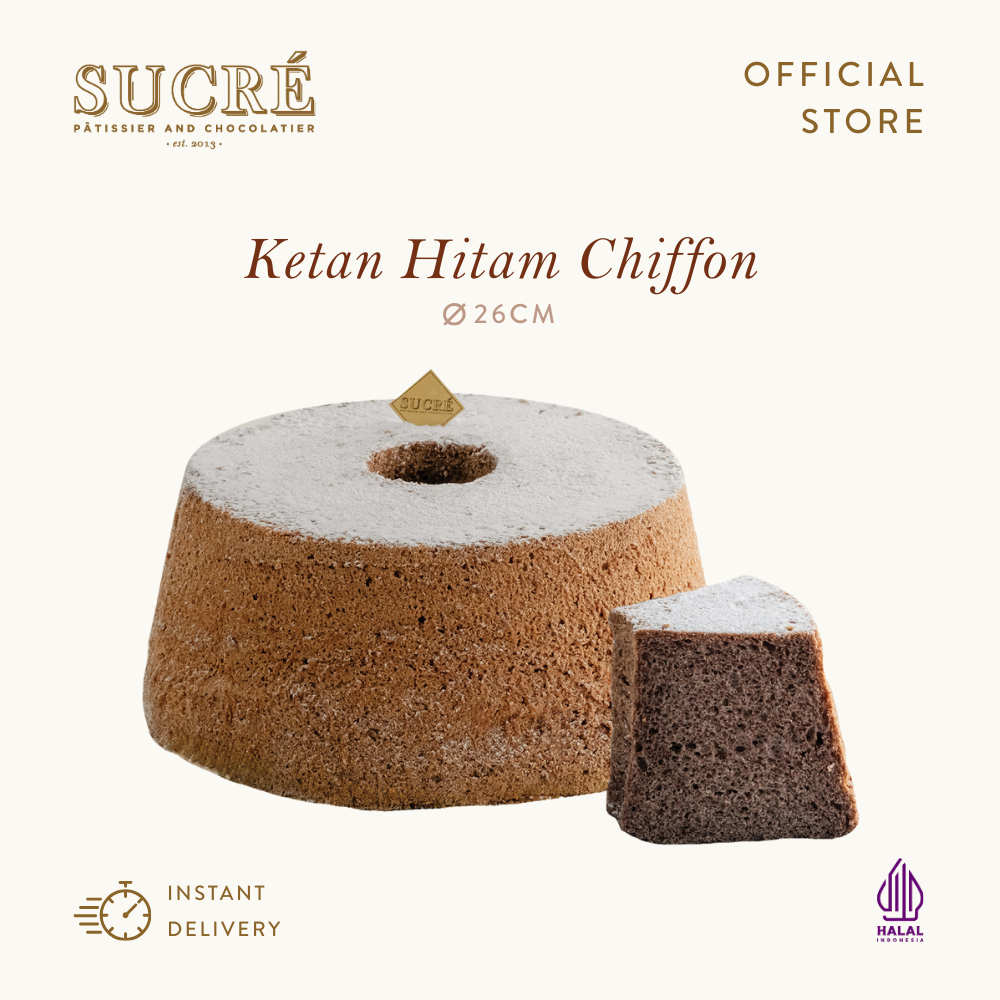 Sucre Patissier Ketan Hitam Chiffon Cake - Kue Ulang Tahun Birthday Cake 26cm