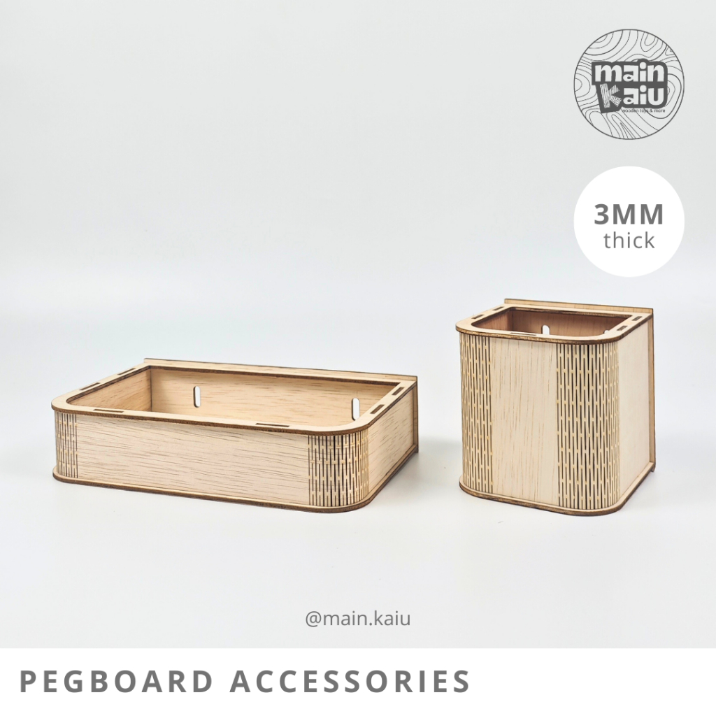 MAIN.KAIU Pegboard Wooden Accessories - Aksesoris Pegboard Kayu
