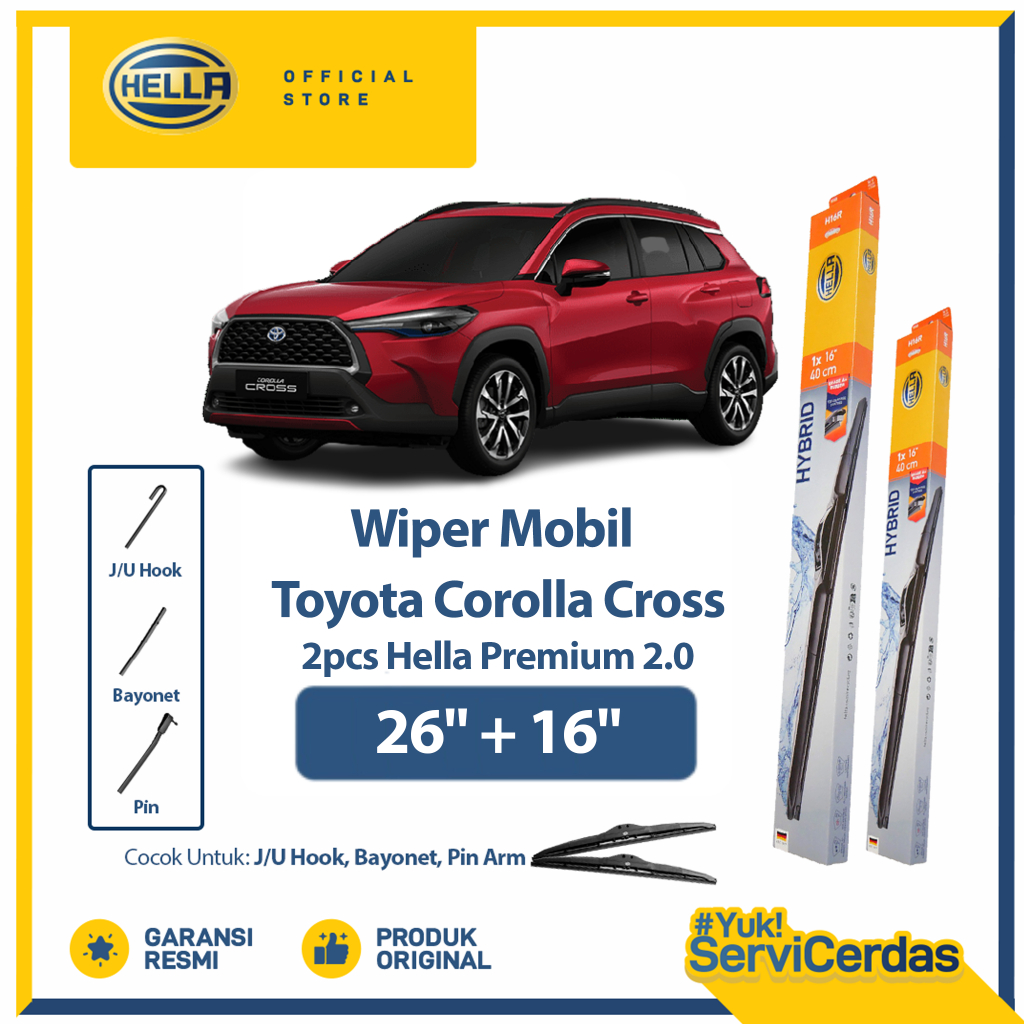 Wiper Mobil TOYOTA Corolla Cross 26” + 16” (2pcs) - HELLA Hybrid