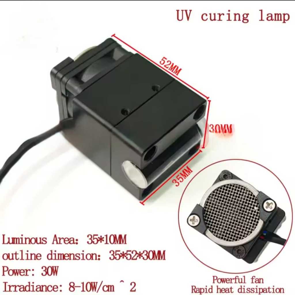 LAMPU UV DTF Ink Curing Lamp Air Cooling FAN UV DTF Film