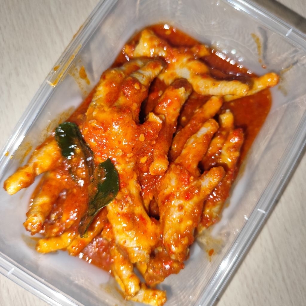 ceker mercon cabe pedas balado sambal lauk pauk siap saji