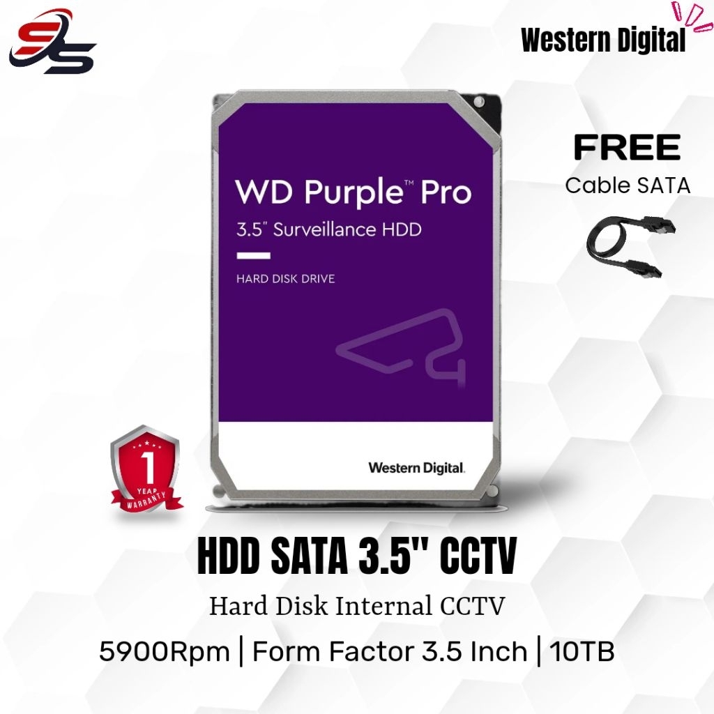 Hardisk CCTV 10TB /8TB /6TB /4TB /3TB WD Purple Internal Sata 3.5 Promo HDD CCTV DVR NVR DLL