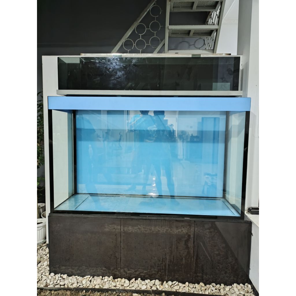 tenk aquarium UK 160x50x90 kaca 12 + top filter