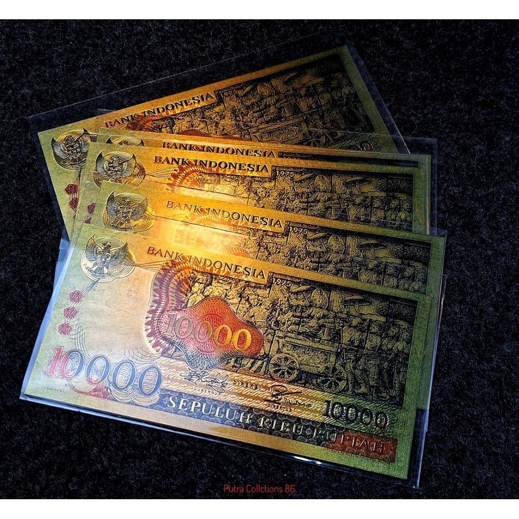 uang souvenir 10 ribu barong gold foil