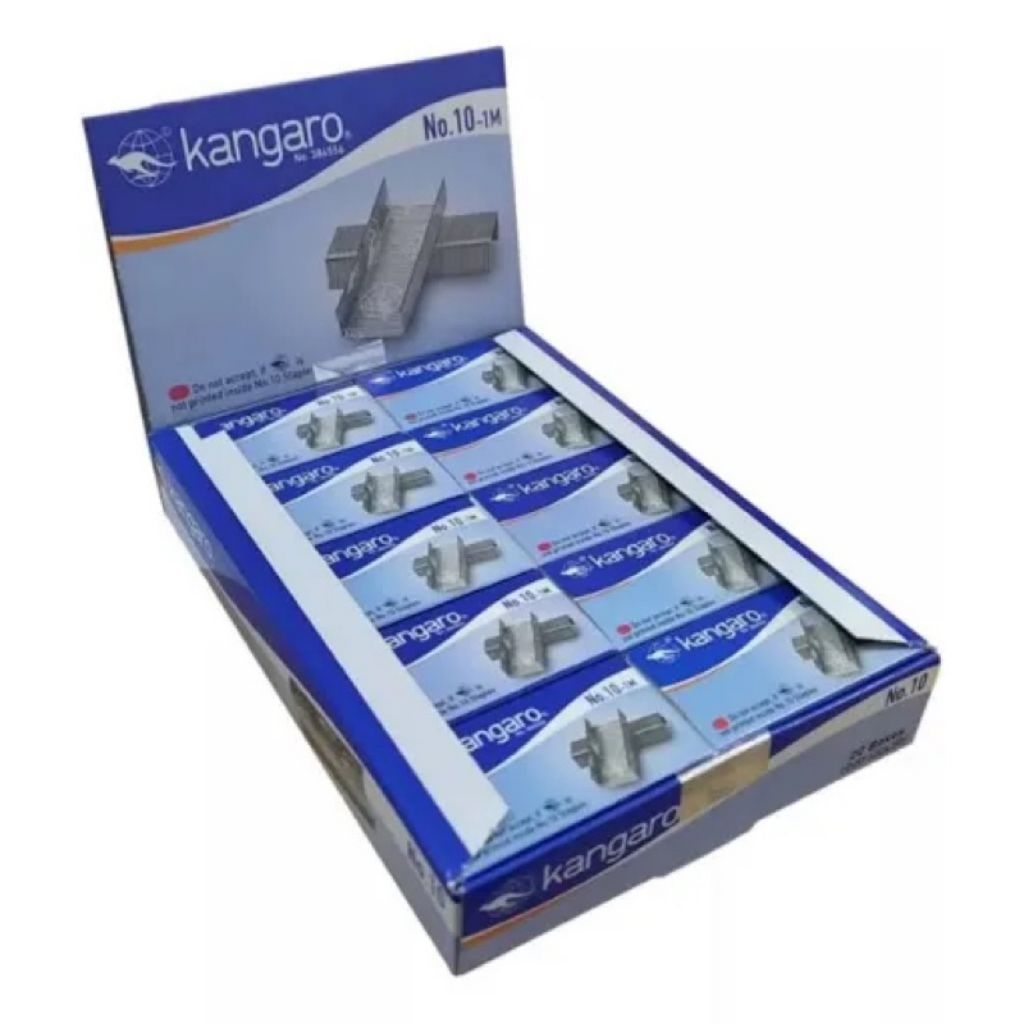Isi Staples Kangaro No.10 – 1 Kotak Besar Isi 20 Kotak Kecil | Staples Tembak / Isi Stapler