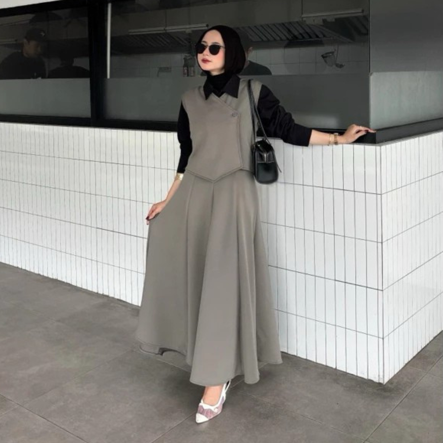 Naomi Vest Set - Set Blazer Wanita - Vest Outer - Setelan Rok Wanita - Set Vest Korean Wanita