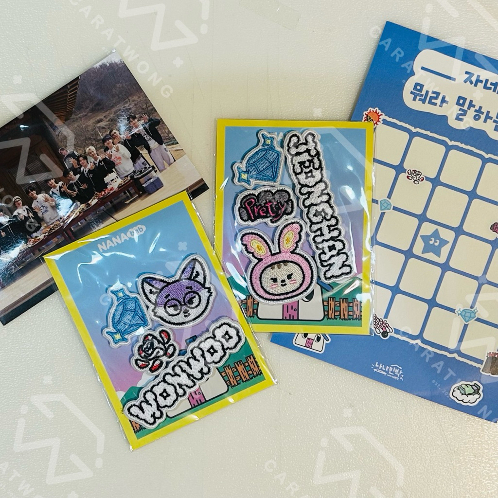 [READY STOCK] NANA BNB - OFFICIAL Velcro Patch Set (4pcs) - SEVENTEEN Jeonghan Wonwoo Toram Foxdunge