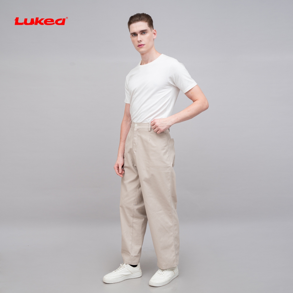 Lukea Celana Panjang Loose Fit Pants Urbaani Cream Beige