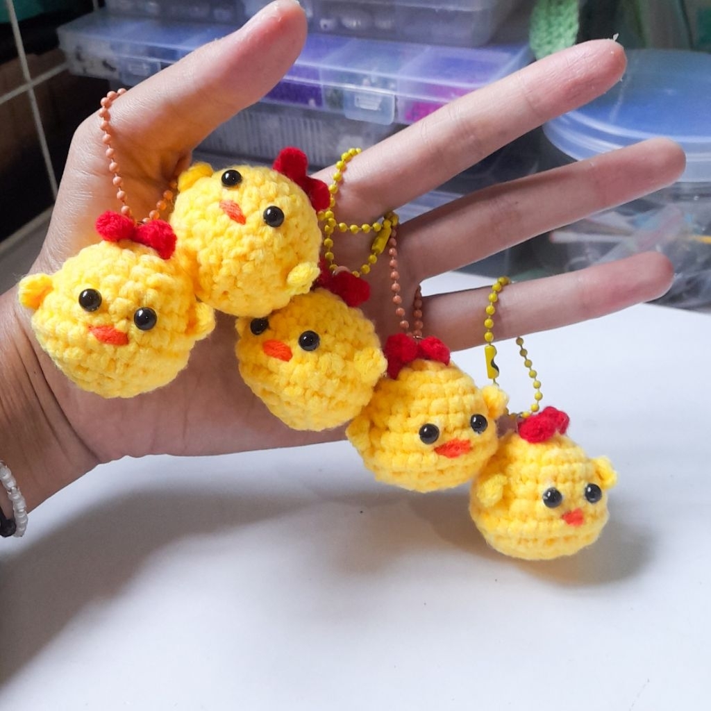 Amigurumi Anak Ayam/Ganci rajut anak ayam/Keychain rajut/Ganci rajut anak ayam/Souvenir Ganci rajut