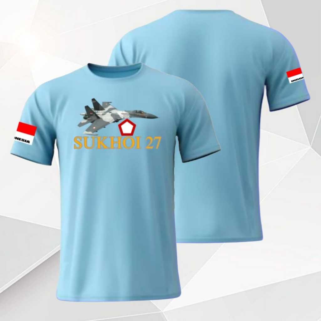 kaos tni au gambar pesawat sukhoi 27