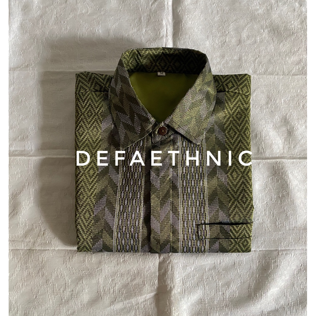 KEMEJA TENUN PRIA LENGAN PANJANG HIJAU SAGE TERBARU - KEMEJA TENUN PRIA LENGAN PANJANG - KEMEJA TENU