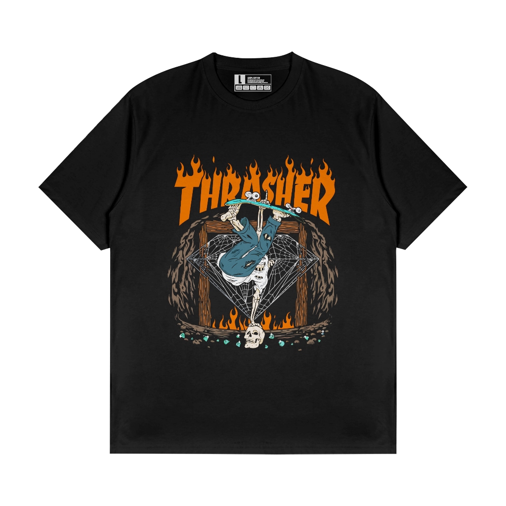 KAOS TRASHER SKULL SKATE / TRASHER TSHIRT ORIGINAL PREMIUM