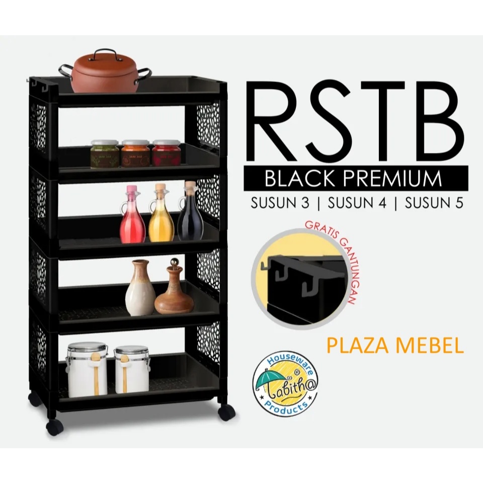 Rak Plastik Serbaguna BESAR Tabitha RSTB Susun 4 & 5 Roda