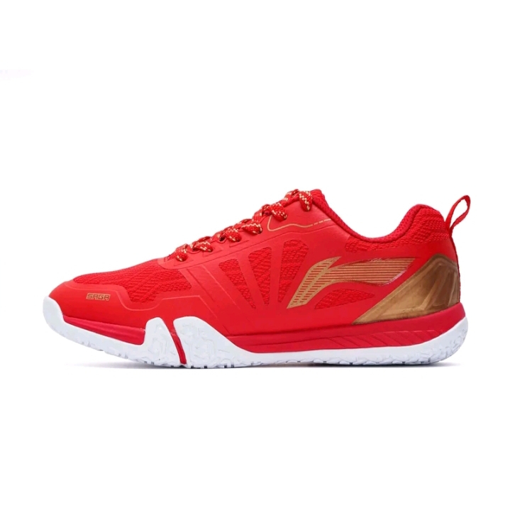 Sepatu Badminton Sepatu Bulutangkis Lining Saga Lite 7 Reg/gold merah emas