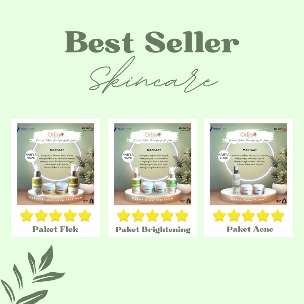 Orlin Skincare Paket Flek - Paket Brightening - Paket Acne [ Gratis Hadiah ]