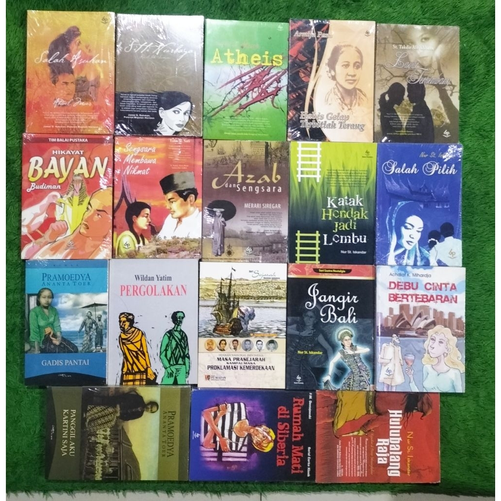 BUKU NOVEL SASTRA SALAH ASUHAN SITI SITTI NURBAYA ATHEIS HABIS GELAP TERBITLAH TERANG LAYAR TERKEMBA