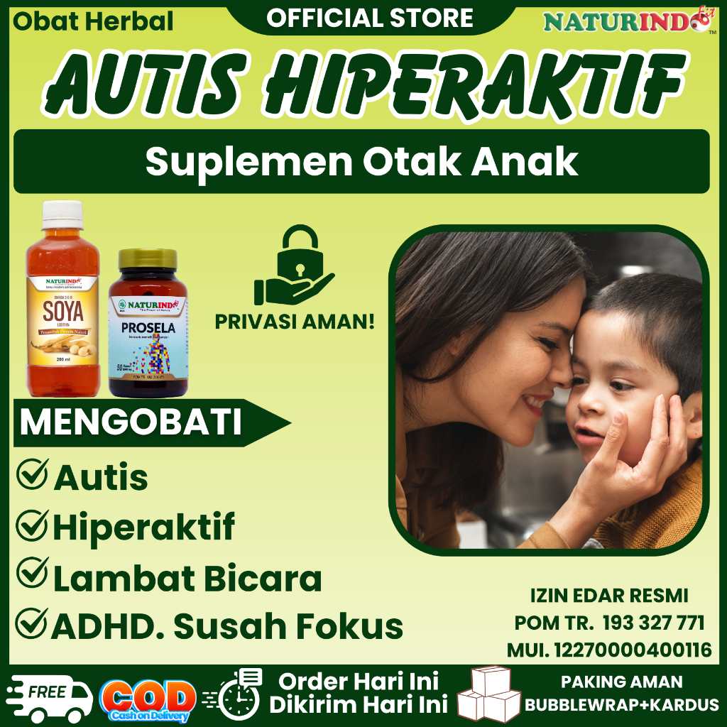 Obat Speech Delay Autis Hiperaktif Suplemen Nutrisi Otak Anak Omega Soya 369 NATURINDO