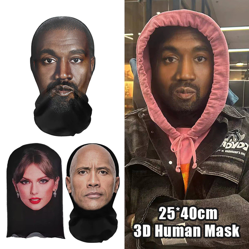 Topeng Ugly Face Lucu Masker Ekspresi Wajah Abstrak Unik Kreatif Motor Pelindung Sinar Matahari Tope