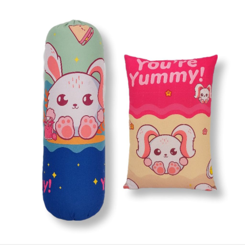 Sarung bantal motif rabbit / sarung bantal guling motif panda / sarungbantalgulinglucu