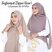 Hijab Instan Zipper 130X130 Segiempat Zipper Polos Resleting /Kerudung Instan ceruty/jilbab Segi Emp