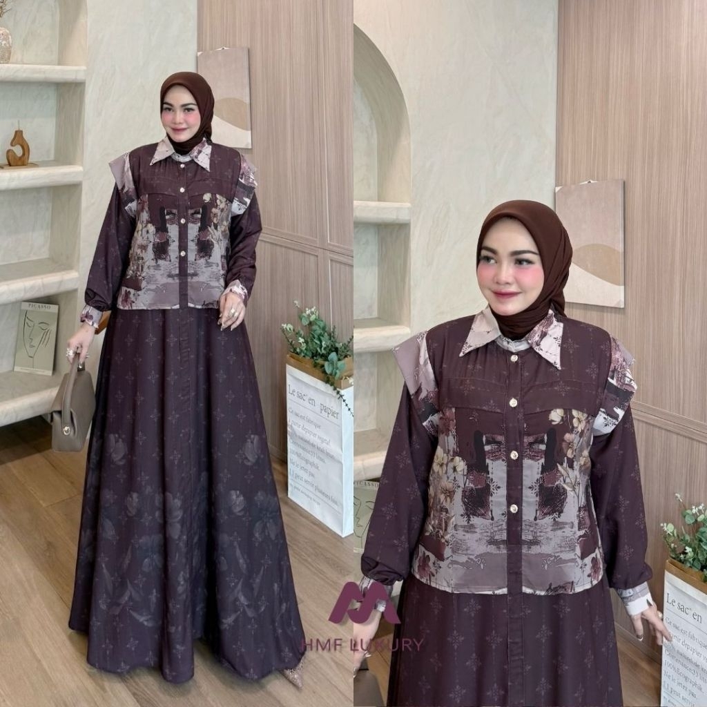 anggun dress by hmf luxury  /gamis hmf terbaru