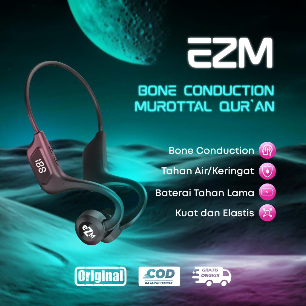 Headset Murottal Al Quran Full Bass 100% Jernih  Eazy Murottal (EzM) Peredam Suara FREE Memory 8gb