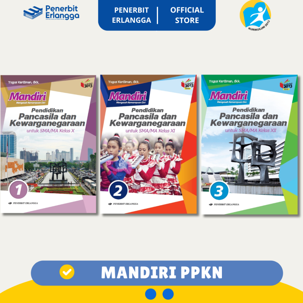 [Erlangga Official] Mandiri Ppkn Sma/Ma Kelas 10 11 12 (Buku Soal)