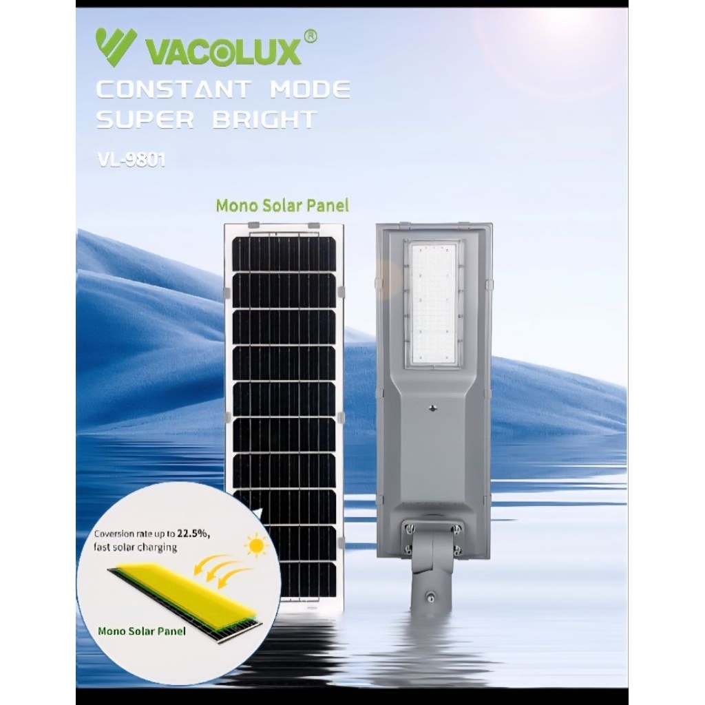 VACOLUX LAMPU JALAN PJU SOLAR LIGHT 100W ALL IN ONE VL 9801