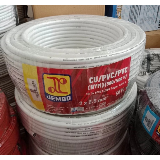 Kabel JEMBO NYM 2x2.5 Kabel Listrik JEMBO NYM JEMBO 2x2,5 - 50MTR PER ROLL