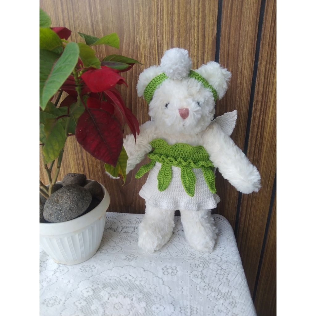 boneka teddy kostum tinkerbell